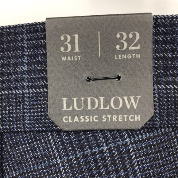 J. Crew Men's Ludlow unstructured suit pant in Navy Plaid Size 31 New - Picture 2 of 11